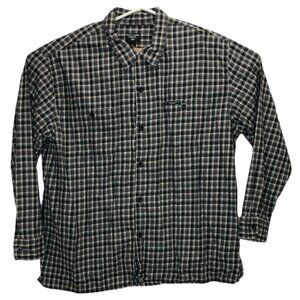 2/$30 Ralph Lauren Jeans Company Flannel Shirt Mens XL Black Tan Beige Long Slee